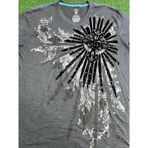 Premium Route 66 V-neck Gothic Black Short Sleeve T-Shirt Mens Size XL